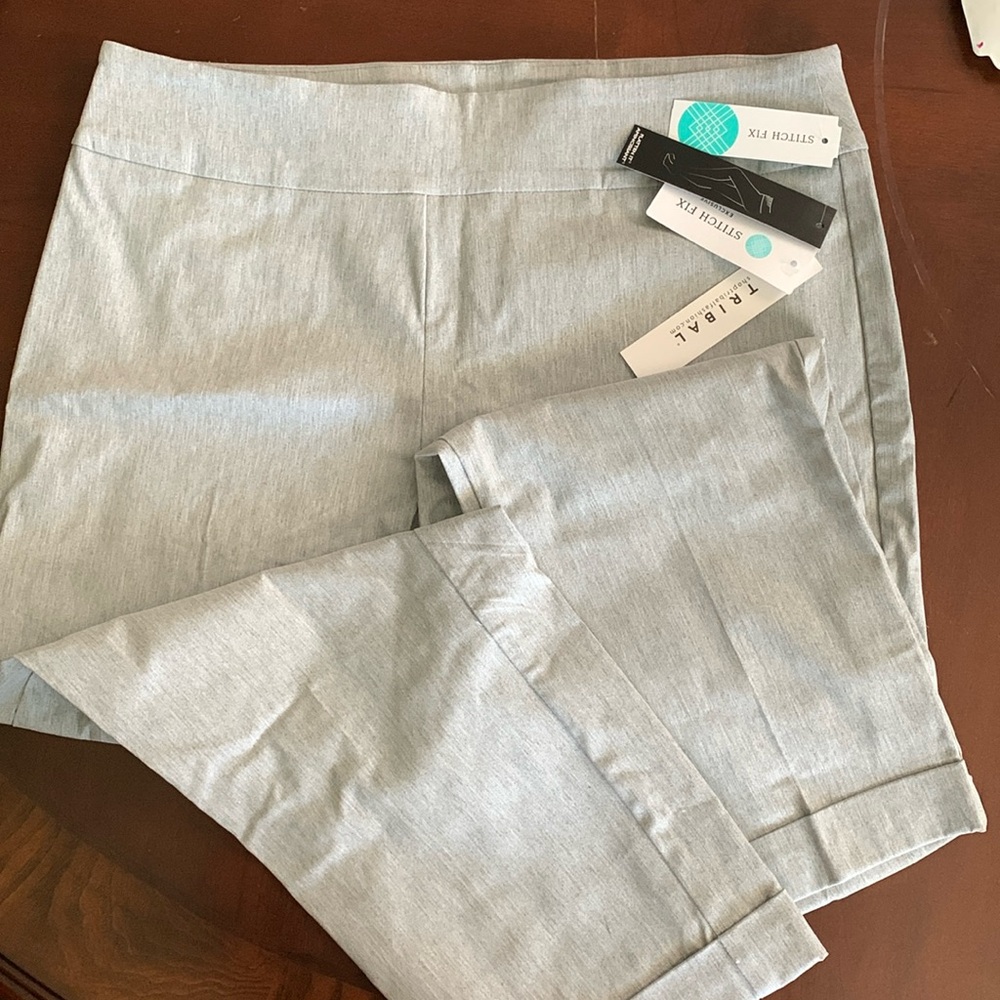 Tribal Fia Cropped Trousers. Size 16. NWT. Stitch fix exclusive. Light Grey.